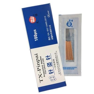 CE Approval Quality and Trade Assurance Disposable Sterile Copper Handle Acupuncture Needles with Plastic Bag Packing
