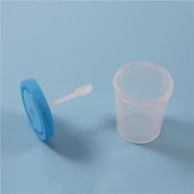 Disposable Medical 40ml 60ml Red Lid PP Urine Container/Hospital Stool Container