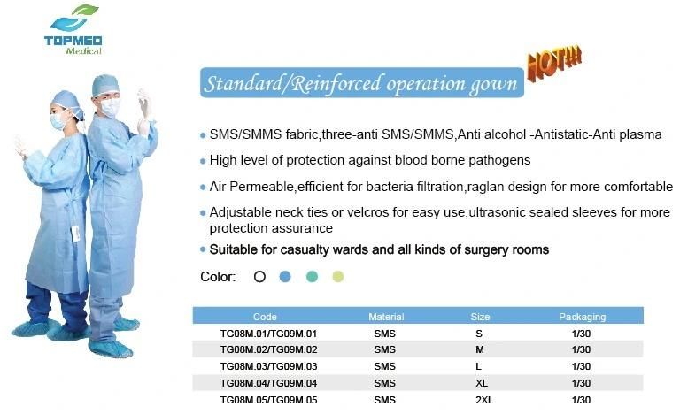 SMS Steriled Surgical Gown, Disposable Operating Coat, Operating Gown