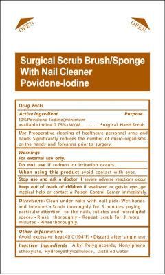 Disposable Soft Sponge Hand Surgical Scrub Brush with Nail Cleaner