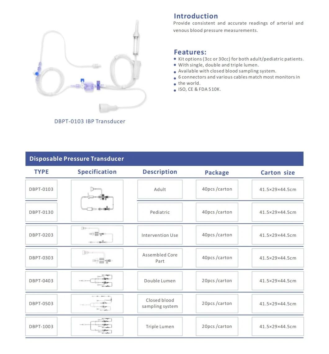 Supply Hisern Surgical Adult and Neonatal Pediatric Blood Pressure Disposable Transducers