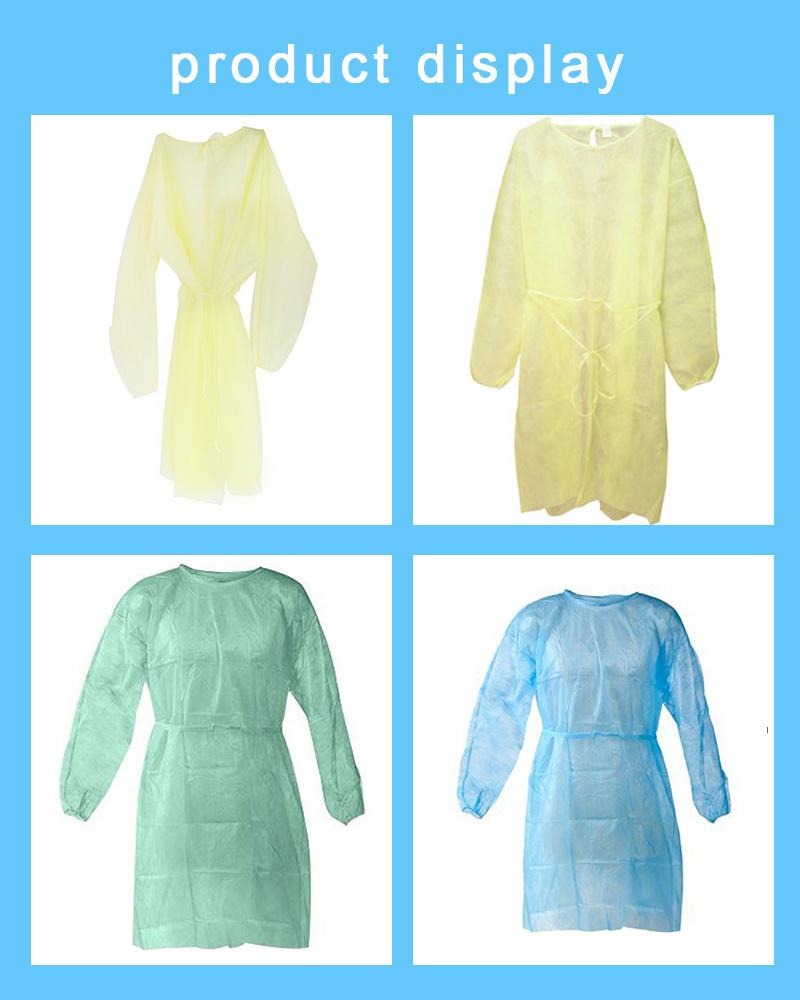PP Material Anti Splash Waterproof Isolation Gown with PE Coated