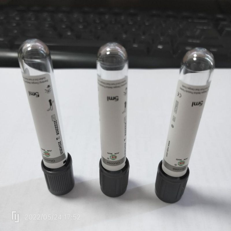 Vacuum Glucose Tube Sodium Fluoride Blood Tube Grey Top Tube