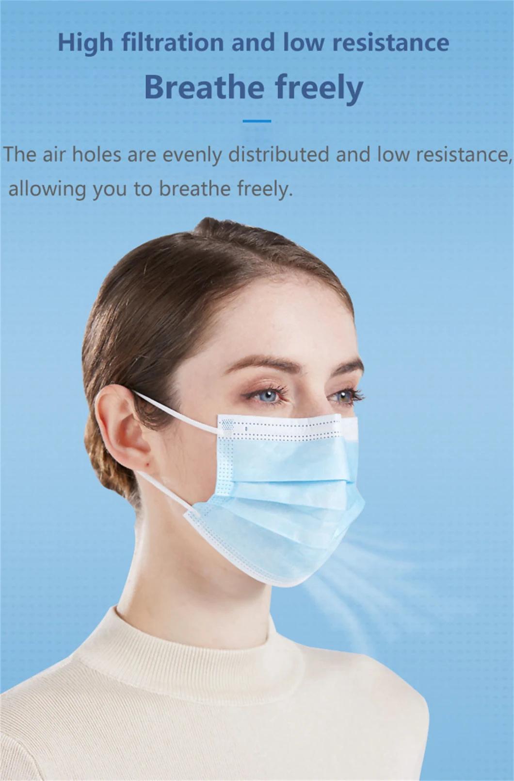 Surgicalface Mask3ply in Stock Non Woven Disposable Medicalface Mask
