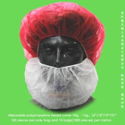 Disposable Polypropylene Nonwoven Beard Guard with Single Elastic Head-Loop