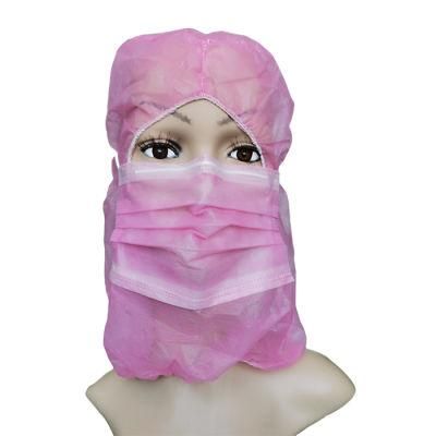 Vendor Protection Dust Proof Colorful Protective Polypropylene Food Processing Disposable Electronic Industry Astronaut Cap with Mask