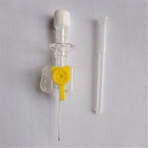 IV Cannula with Port and Wings 24G Ce ISO Yellow IV Catheter Needle