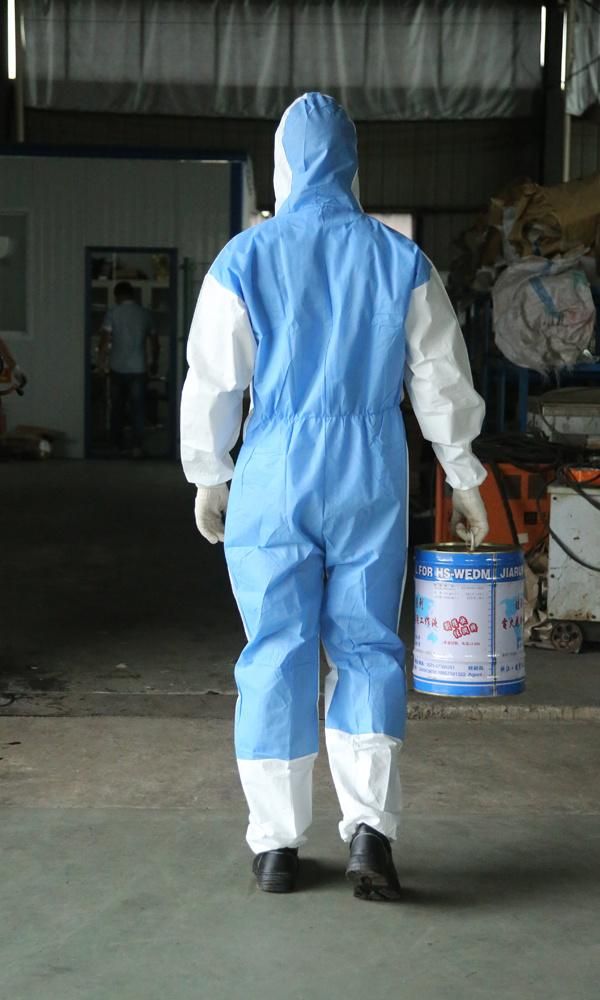 Completely Sealed Safety Coverall Single Use Breathable Coverall Medical Surgical Disposable Type5 6 Coverall