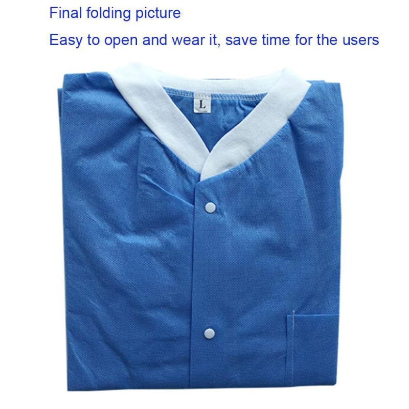 Nonwoven Lab Coat Medical Working Gown Hospital Uniform