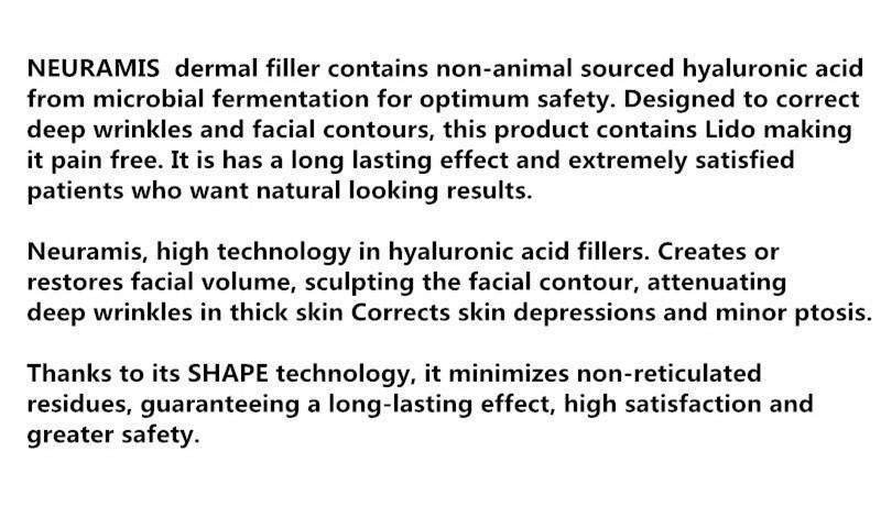 Hot Selling Korea 1ml Neuramis Volume Deep Lidocaine Dermal Filler