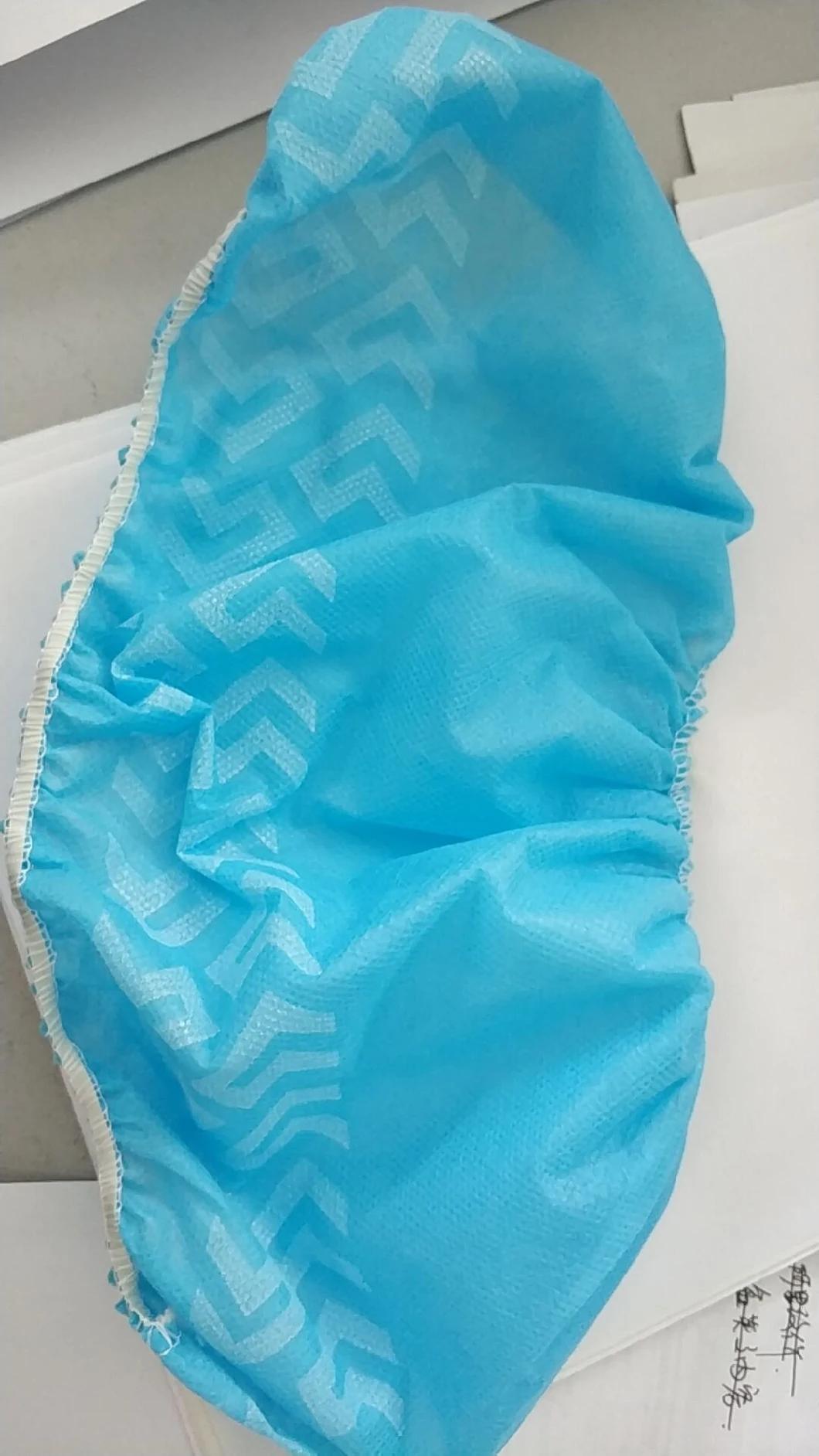 Disposable Head / Foot Protection Shoe Cover with Skid Proof Stripe