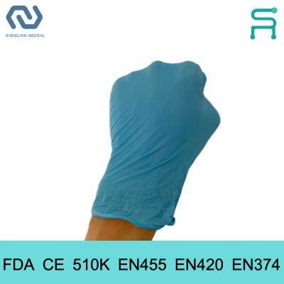 FDA CE 510K En455 Disposable Nitrile Examination Gloves with Free Sample
