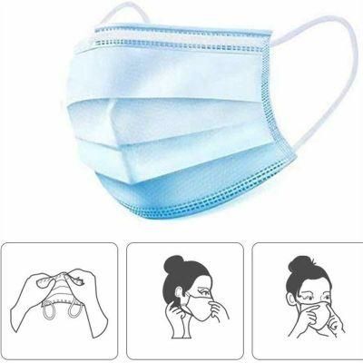 Disposable Protective Face Mask 3 Layer Non Woven Medical