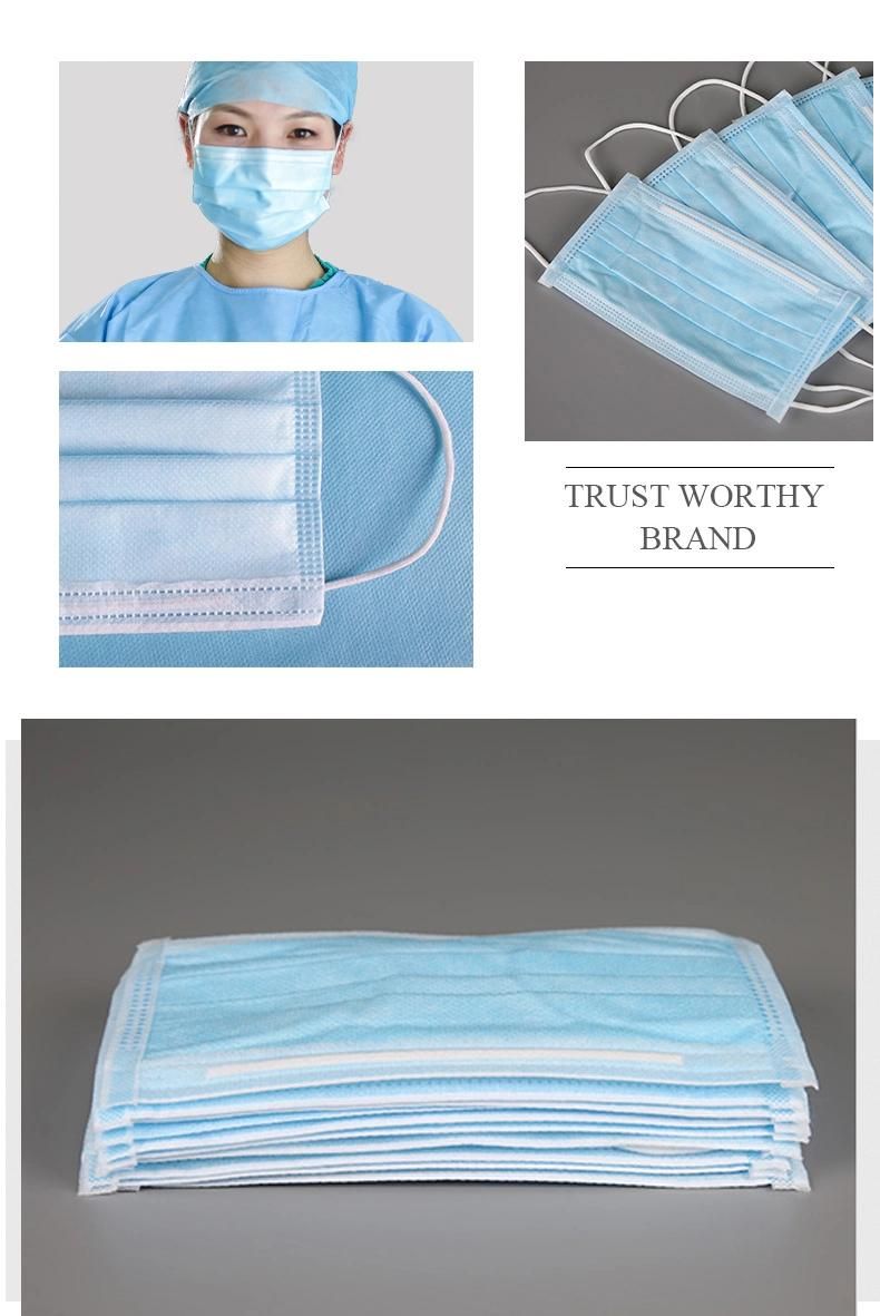 Blue Color Customized Package Medical Face Mask