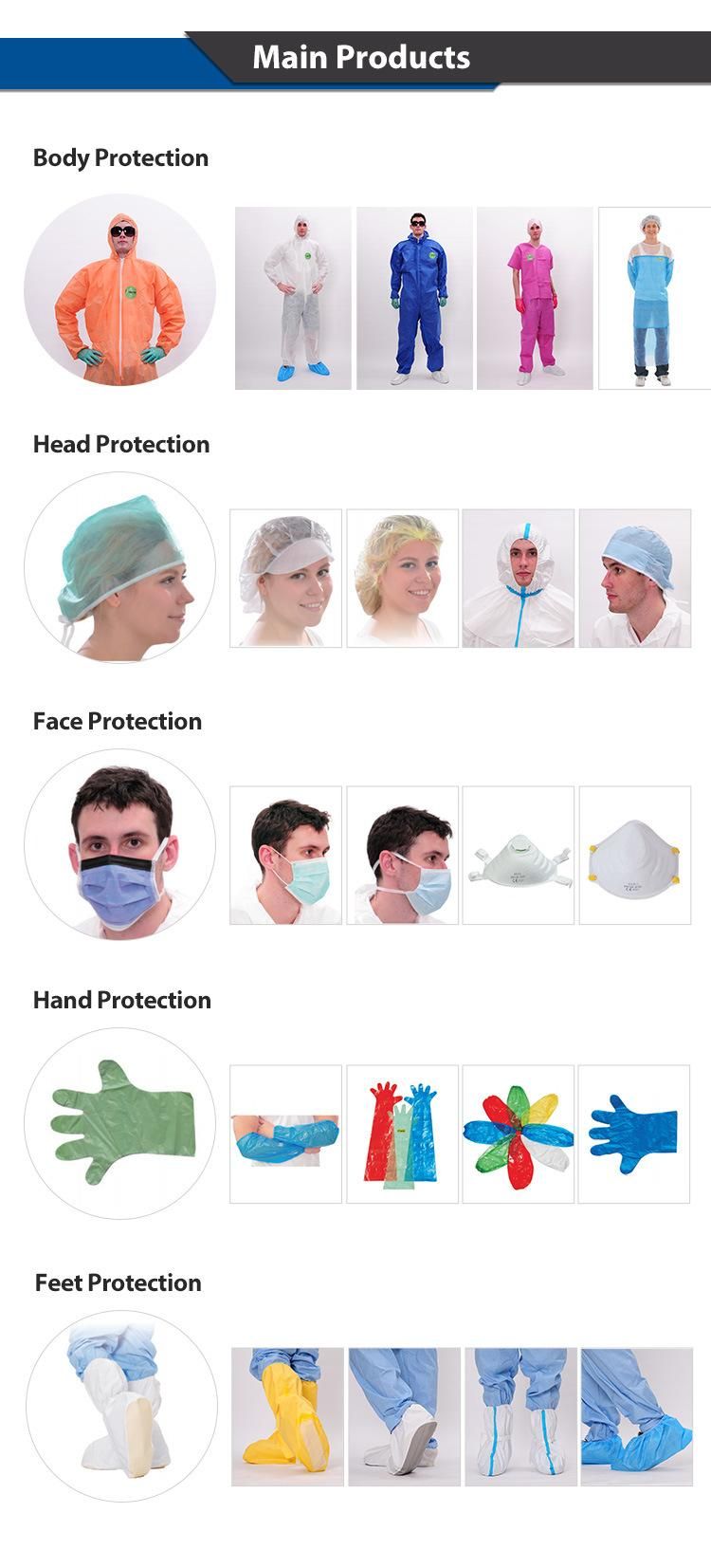 Type 4/5/6 Disposable Nonwoven Workwear Anti Virus Coverall
