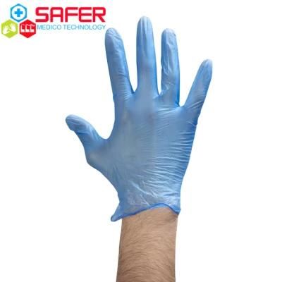 Vinyl Gloves Shanghai Powder Free Disposable Blue Food Grade Cheap Price