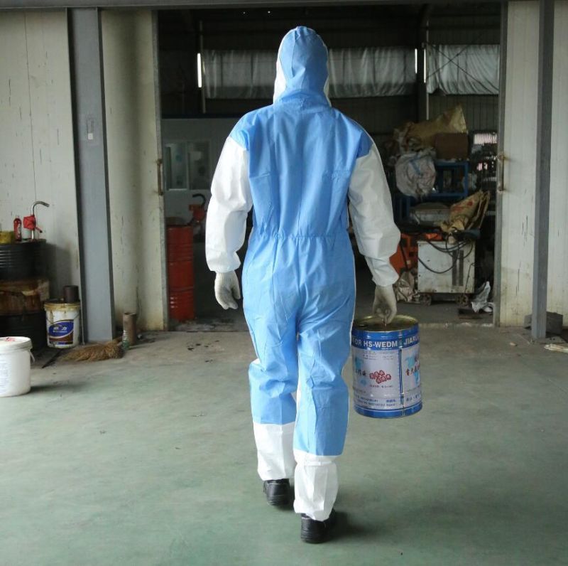 Surgical/Medical/Waterproof/Plastic/PE/Working/Safety/Clothing/SMS Nonwoven Disposable PP Protective Coverall for Hospital/Lab/Food Processing Industry Service