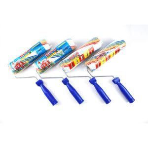 New White Roller Blue Plastic Handle Paint Roller Brush
