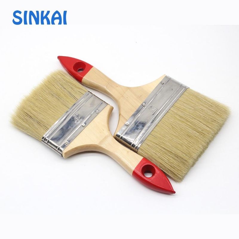 Pure Bristle Hair Paint Brush with Wooden or Plastic Handle