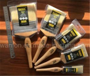 Wood Handle Vanished Paint Brush with White Bristle Raider OEM