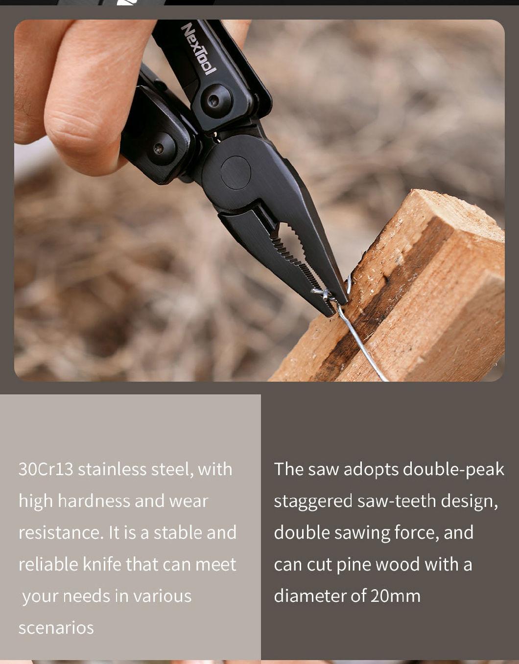 Nextool Black Coating Portable Camping Wrench Multitool with Pliers Saw