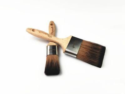 Premium Synthetic Filament Paint Brush with Long Wooden Handle