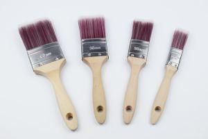 Red and White Plastic Silk Paint Brush with Wooden Handle