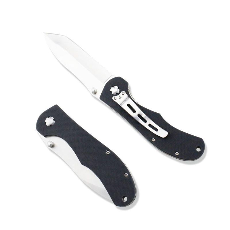 Stainless Steel Folding Knife with Anodized Aluminum Handle