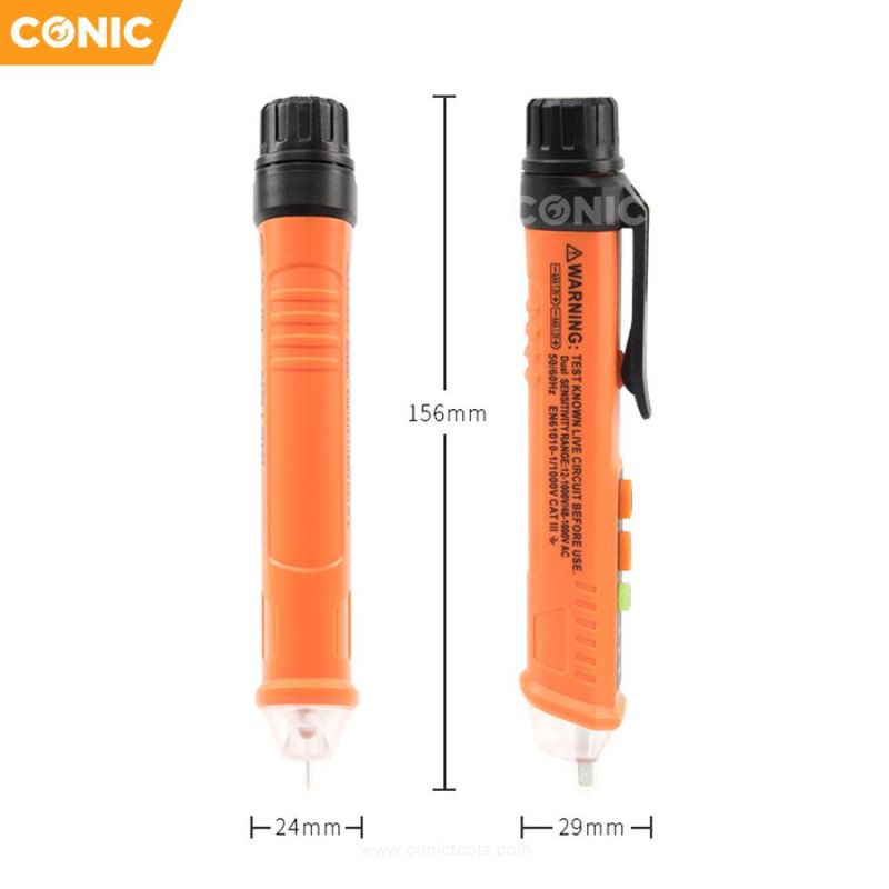 Double Sensitivity Non Contact AC Voltage Test Pen with LED Flashlight