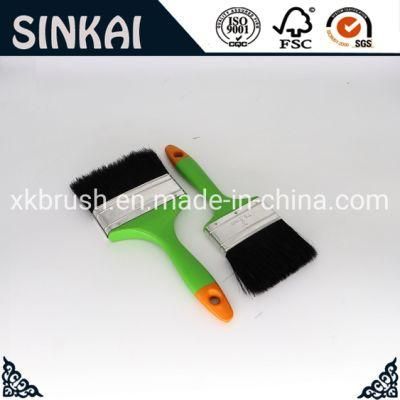Black Bristle Flat Styple Painting Brush with Plastic Handle