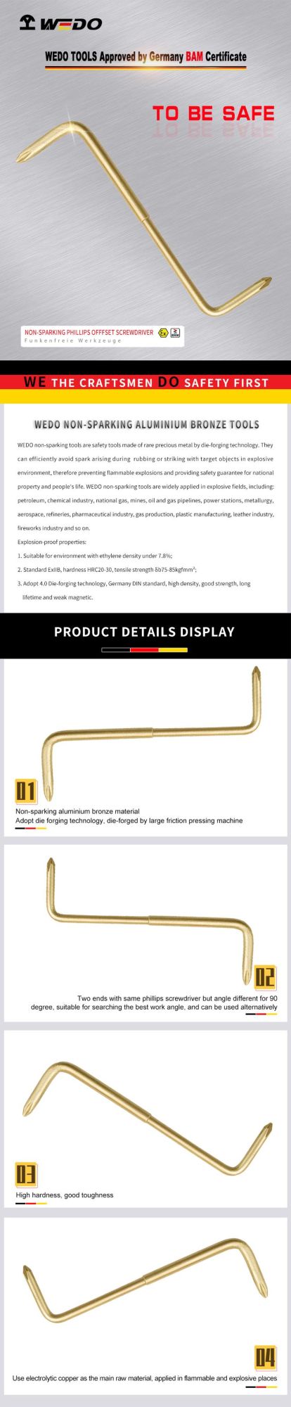 WEDO Non-Sparking Phillips Offset Screwdriver
