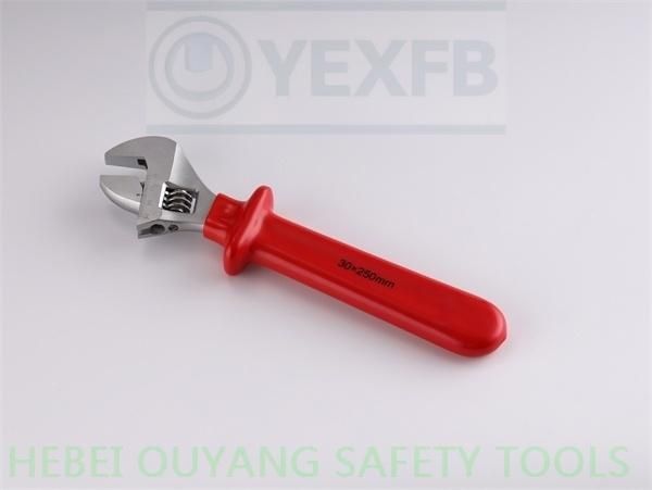 10" VDE Insulated/Insulation Dipped Adjustable Wrench/Spanner, 1000 Volts