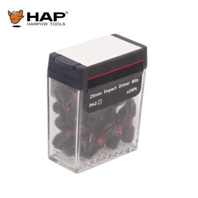 Plastic Box Impact Screwdriver Bit Set with 25mm 50mm Types