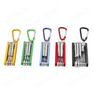 Cr-V 6PCS Aluminum Folding Hex (Torx) Key Set Wrench with Carabiner for Hand Tools