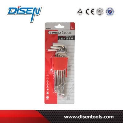 9PS (1.5-10mm) HRC52 Nickel Plated Ball End Allen Key