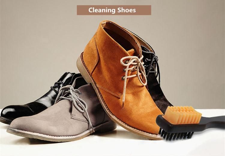 Suede Double-Sided Rubber and Copper Wire Cleaning Care Brush
