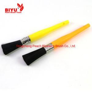 Pure White Bristle and Hard Wood Handle Long Round Brush