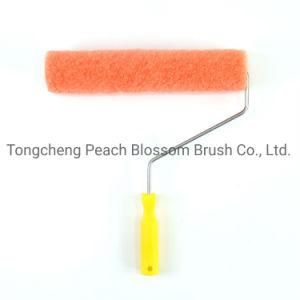 Long Orange Polyester Roller Yellow Plastic Handle Paint Roller Brush