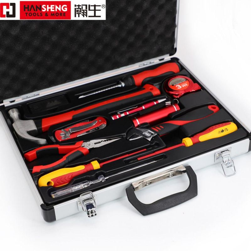 Household Set Tools, Plastic Toolbox, Combination, Set, Gift Tools, Made of Carbon Steel, CRV, Polish, Pliers, Wrench, Hammer, Snips, Screwdriver, 12 Set