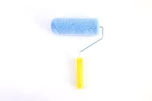 Blue Polyester Fiber Roller Yellow Plastic Handle Paint Roller Brush