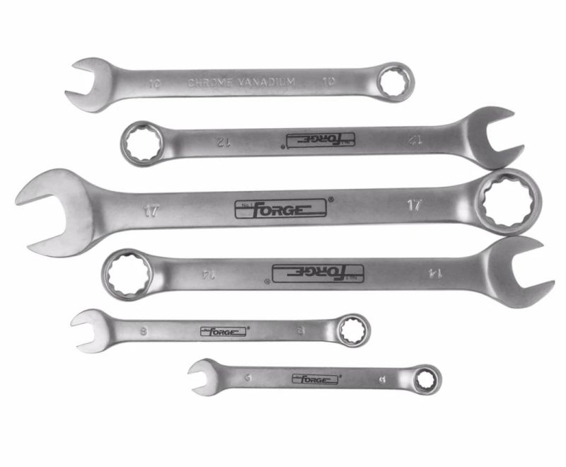 6PCS Cr-V Steel Matte Finished Combination Spanner Set Wrench Set
