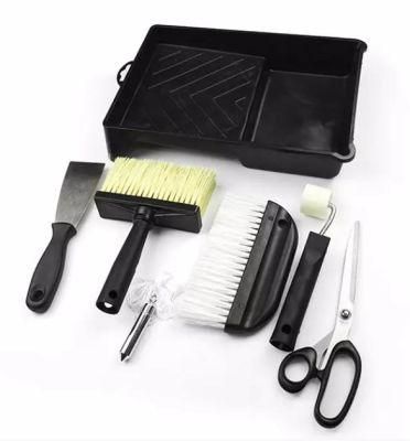 7PCS Paster Brush Wall Paper Brush Scissors Plum Bob and Paint Tray Set