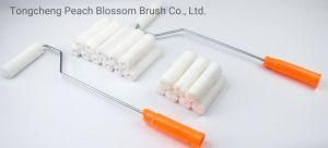 White Imitation Wool Roller Brush with Orange Plastic Handle
