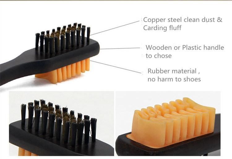 Suede Double-Sided Rubber and Copper Wire Cleaning Care Brush