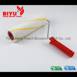 Yellow and White Paint Roller Brush with Red Handle