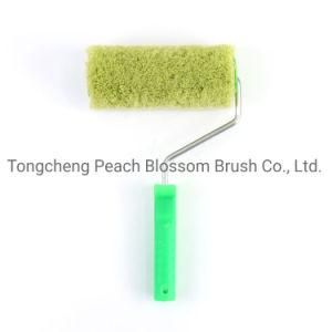 Green Polyester Fiber Roller Green Plastic Handle Paint Roller Brush