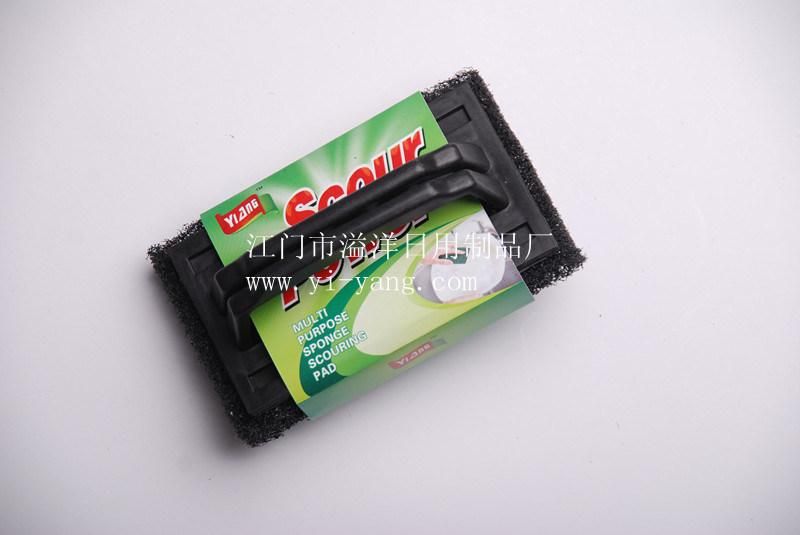 Nylon Scouring Pad Brush with Handle (6019)