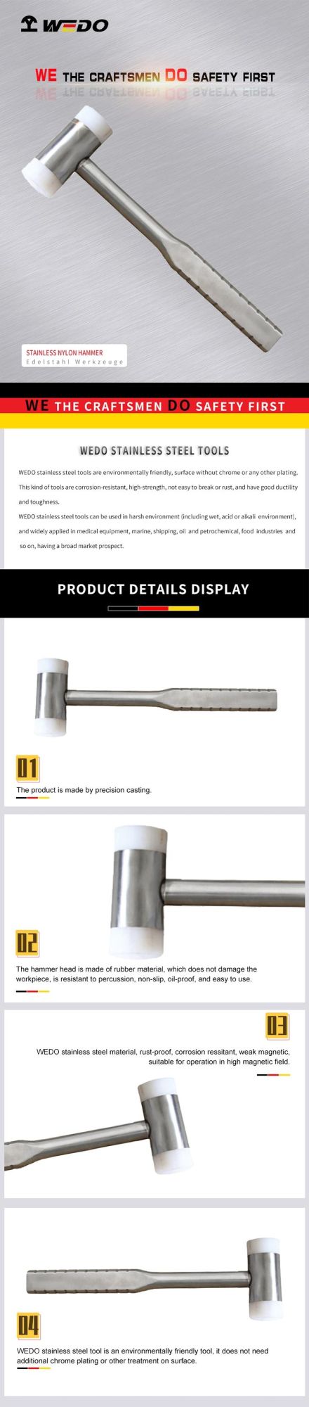 Wedo Best Selling Stainless Steel Nylon Hammer