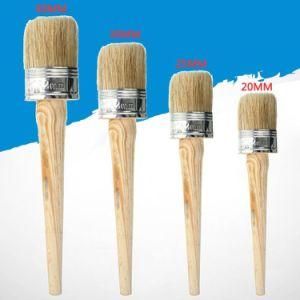 Wooden Handle Round Bristle Chalk Paint Painting Wax Brush
