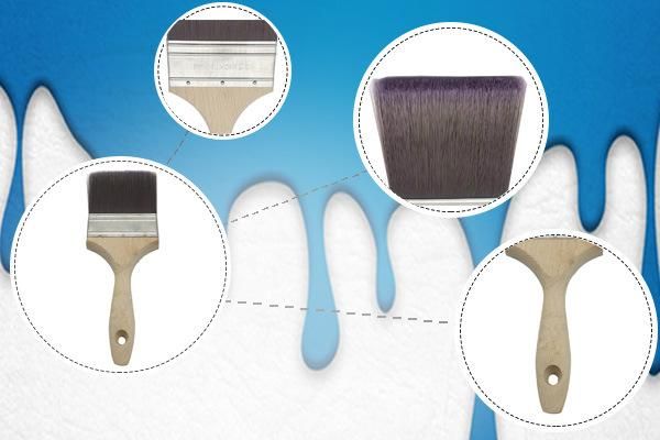 Professional Wall Paintbrush with Soft Synthetic Filaments Made in China